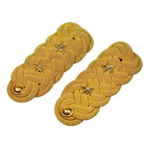 OEM Custom made Gold <b>Corded</b> Shoulder Board Hand Knitted Epaulette Uniforms Hot Selling Uniform Shoulder Boards - Product Image 2