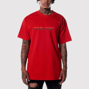 Venta al por mayor de ropa de calle por encargo 100% algodón ligero de gran tamaño de color sólido de cuello redondo Hip Hop Boxy Fit camisetas de los hombres - Product Image 5