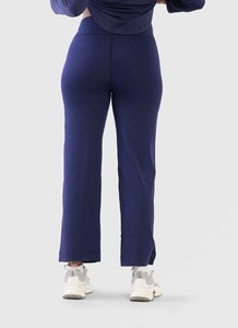 Pantalones Flayerd personalizados, pantalones acampanados informales deportivos de cintura alta azules para fitness, pantalones ajustados de yoga desnudos de nueve puntos para mujer - Product Image 2