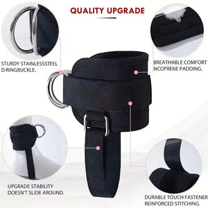 Entraînement à la force des jambes Sangle de pari pour cheville Sangle d'entraînement pour cheville et pied Sangles de cheville à anneau en D - Product Image 6