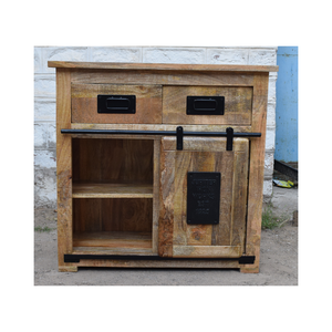 Buffet moderne à 4 tiroirs en bois et fer Meuble d'intérieur à portes coulissantes pour cuisine parc Vente en gros à l'exportation mondiale - Product Image 3