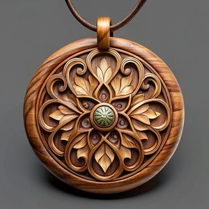 AVEC COLLIERS POUR FEMMES HOMMES NATUREL GRAND BOHO TRIBAL SONO BOIS Pendentif sur cordon réglable Collier fait main - Product Image 5