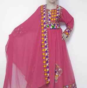 Afghan Kuchi Bridal Dress Clothing pink and Multicolored Tassels Kuchi <b>Wedding</b> Dress Tribal Afghan Dress - Product Image 5