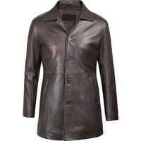 Manteaux en cuir confortables pour hommes avec manches complètes et longueur régulière Manteau en cuir de service OEM à prix raisonnable