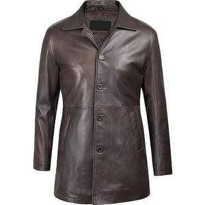 <b>Men's</b> Comfortable Leather <b>Coats</b> With <b>Full</b> Sleeves and Regular <b>Length</b> Reasonable Price OEM Service Leather <b>Coat</b> - Product Image 4