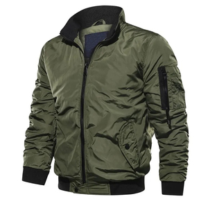 Chaquetas de bombardero sin cuello de primavera informales de alta calidad para hombre, 100% de nailon con cremallera frontal, prendas de vestir exteriores de lona, a prueba de viento, diseño de moda frío - Product Image 2