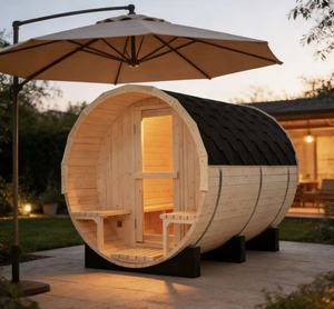 Sauna à vapeur en bois massif prêt à être expédié, pour 4 à 6 personnes, pour une thérapie des tissus profonds, économe en énergie, grande capacité - Product Image 1