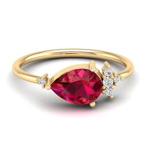 Bague solitaire REYES en argent sterling 925 de haute qualité, pierre précieuse rubis taille poire 1,5 ct, certifiée GRA, bijoux en moissanite pour femmes - Product Image 1