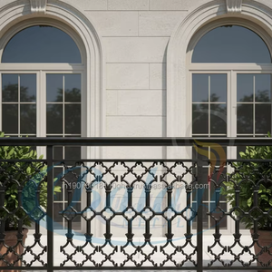 Grille de balustrade de balcon moderne en aluminium et fer robuste, cadre réglable sans cadre, moulage par sablage, finition de surface super sablée - Product Image 4