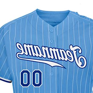 Venta al por mayor nuevas camisetas de béisbol de alta calidad al por mayor bordado sublimado camisetas cielo azul Color Softball Jersey cuello en V - Product Image 4