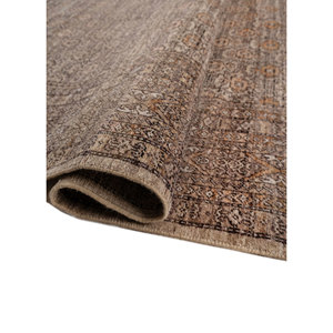 พรมขนสัตว์ถักมือสีเบจและสีน้ำตาลลายเรขาคณิตแบบอัฟกันสำหรับตกแต่งห้องนั่งเล่น-Jaipur ZA EA-3065 - Product Image 2