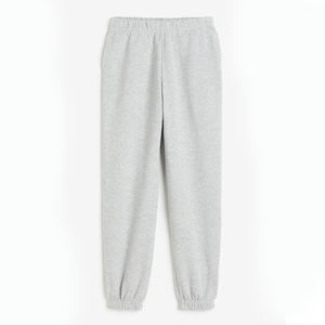 Pantalones de chándal para correr básicos grises para mujer, pantalones de lana de peso pesado para invierno decorados con estilo de frente plano pintado - Product Image 4