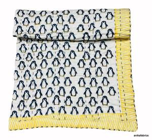 Compra al por mayor al mejor precio Algodón Lavado a máquina Reversible Handblock Impreso Katha Baby Edredón - Product Image 2