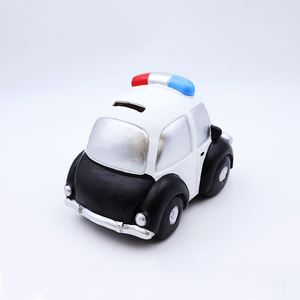 2024 all'ingrosso del mestiere su ordinazione dei bambini del regalo dei salvadanai della resina a forma di auto della polizia soldi e salvadanai della moneta - Product Image 3