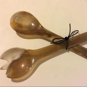 Cuchara de cuerno de búfalo Natural de alta calidad, cubiertos largos, estilo Animal pulido ecológico para el Hogar, Restaurantes, café, ensalada, té - Product Image 1