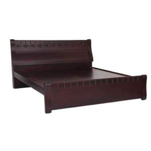 Cama de madera de alta calidad Color marrón oscuro hecha por Aqma Furniture Custom para apartamento Hotel Villa - Product Image 4