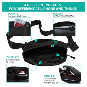 กระเป๋าเข็มขัดสําหรับผู้หญิงผู้ชายแฟชั่น Fanny Pack กระเป๋าสะพายข้างสําหรับผู้หญิงกระเป๋าคาดเอวพร้อมสายรัดปรับได้สําหรับการออกกําลังกายวิ่งเดินป่า - Product Image 2