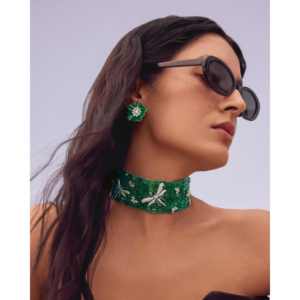 Emerald Daisy Drop Earrings for Women Trendy Flower Jewelry <b>Gift</b> - Product Image 1