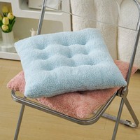 Coussin de chaise en peluche solide, matelassé, amovible, lavable, antidérapant, carré, pour le bureau et la maison