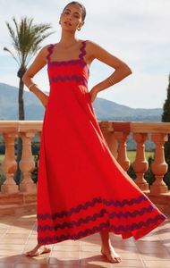 Robe longue décontractée d'été 2026 pour femme en lin et coton doux, broderie ukrainienne, style bohème, idéale pour les vacances - Product Image 5