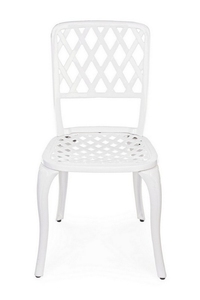 Chaise de salle à manger style vintage en aluminium moulé, meubles d'intérieur de maison bon marché, finition blanche pour salon et chambre à coucher - Product Image 2