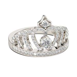 Jeulia Classic Crown Sterling Silver <b>Ring</b> with Zircon for Children's Wedding - Product Image 2
