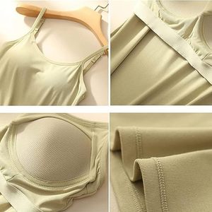 Camisola corta tejida de talla grande con almohadillas de sujetador incorporadas, sin aros, top de yoga para mujer, capa base elástica para exteriores - Product Image 2
