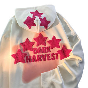 Venta al por mayor de peso pesado de algodón de gran tamaño sudaderas con capucha de los hombres logotipo personalizado bordado Drop Shoulder Streetwear para el invierno - Product Image 4