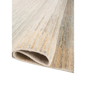 Alfombra Grande de Lana Anudada a Mano Blythe Green AKWL-2014, Diseño Abstracto a Rayas y Diamantes, para el Hogar, Pasillo, Forma Rectangular, Hecha a Mano - Product Image 2