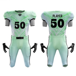 Ensembles d'uniformes de football américain personnalisés avec nom et numéro d'équipe, respirants, imprimés par transfert thermique, 100 % polyester, design personnalisé, taille courte - Product Image 5