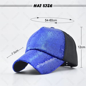 Moda logotipo personalizado 5 paneles gorra de béisbol bordado lentejuelas Snapback algodón malla Tucker sombreros para Mujeres Hombres de alta calidad - Product Image 3