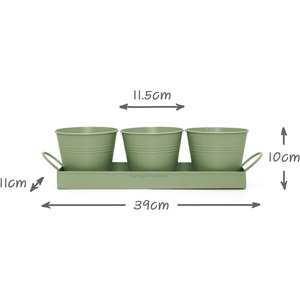Juego de macetas de jardín de hierbas de Metal de lujo con bandeja, maceta de alféizar para decoración de hogar y granja, juegos de macetas - Product Image 6