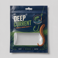 Sacs d'emballage personnalisés en plastique souple pour leurres de pêche (hameçons, vers, appâts) avec fenêtre transparente, fermeture éclair refermable et trou Euro