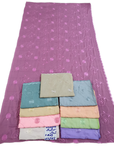 Chal Islámico Grande con Flores Bordadas en Pedrería Dorada de Colores Mezclados, Transpirable, Económico, de Verano, Estilo Dubái, de Poliéster y Velo - Product Image 2