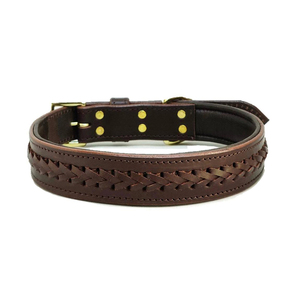 2024 nouveau Style meilleure vente collier de chien en cuir professionnel bas quantité minimale de commande personnalisable OEM Service solide motif rubans décoration - Product Image 5