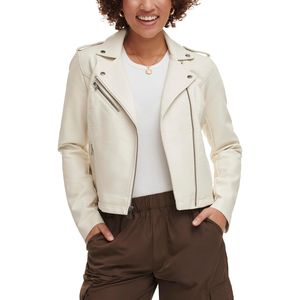 Veste à col rabattu en cuir de mouton véritable pour femmes de Style de rue Design personnalisé durable avec fermeture éclair hiver court - Product Image 1