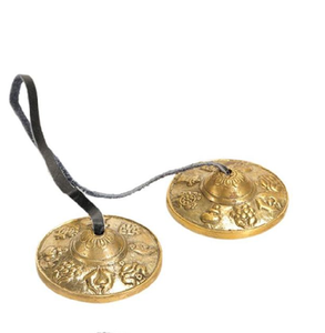 ฉาบเงินโบราณ tingsha, นูนด้วยสัญลักษณ์มงคล, ตีระฆังบำบัดทางจิตวิญญาณที่มีจำหน่ายในราคาขายส่ง - Product Image 3