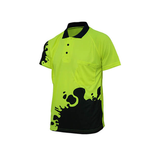 Customize Workwear <b>Light</b> Weight <b>Pull</b> Over Sublimation 3Button Two Tone Working T Shirt for Men - Product Image 4