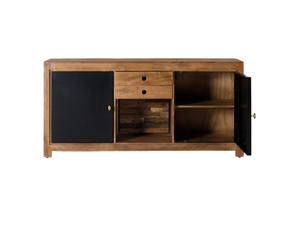 Mueble de Salón Rústico Vintage Estilo Moderno, Mueble de Madera de Mango Maciza con Detalles Metálicos, Aparador para Oficina en Casa - Product Image 2