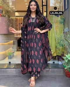 LANCEMENT DU NOUVEAU DESIGNER FESTIVE WEAR ROBE ANARKALI TISSU PUR COTON AVEC DE BELLES BRODERIES - Product Image 1