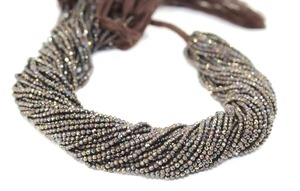 Perles enduites mystiques brunes spinelle noires 2 mm perles de pierres précieuses à facettes mystiques brunes perles de spinelle noires à revêtement mystique brunes - Product Image 2