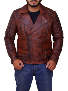 Veste en cuir pour homme, style motard, design matelassé, cuir véritable de qualité supérieure, style moto, vêtements d'extérieur tendance, fabricant et fournisseur OEM ODM - Product Image 2