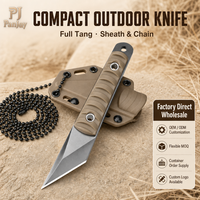 Couteau portable en acier inoxydable avec étui, couteau utilitaire à lame pleine pour le camping, la randonnée, les outils de cuisine, OEM ODM Vente en gros