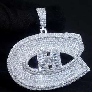 Pendentif en diamant certifié IGI, style hip-hop glacé, design unique, pendentif en diamant taille émeraude, bijoux pour hommes - Product Image 5