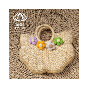 BOLSA DE PAJA DE VIETNAM HECHO A MANO BOLSA DE JACINTO DE AGUA ECOLÓGICO DURADERO TEJIDO TRADICIONAL CON ESTILO - Product Image 1