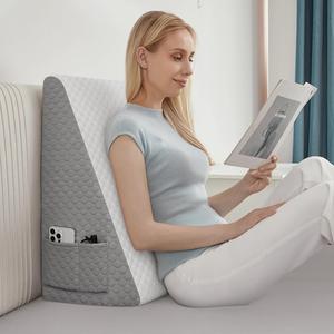 RelaxaMax Large Orthopedic Ergonomic Memory Foam Wedge <b>Pillow</b> Woven Technique for Back Neck Support and Relief <b>Black</b> - Product Image 3