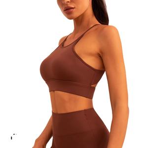 Sujetador Deportivo Asimétrico con Tirantes Cruzados para Mujer, de Secado Rápido, con Efecto Push-Up, para Yoga, Fitness, Gimnasio, Ropa Deportiva, con Logotipo Personalizado - Product Image 1