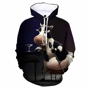 Nueva e interesante granja lechera 3D impresión hombres niños pulóver Top granja Animal moda creativa calle fina Sudadera con capucha - Product Image 4