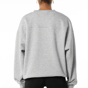 Sudadera de Forro Polar Extra Grande de Alta Calidad para Mujer, con Logotipo Personalizado, Cuello Redondo, Hombros Caídos, Informal, Deportiva, con Capucha Larga - Product Image 4