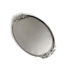 ถาดเสิร์ฟชากาแฟและน้ำผลไม้ทรงรีถาดเสิร์ฟสแตนเลสดีไซน์โบราณ - Product Image 1